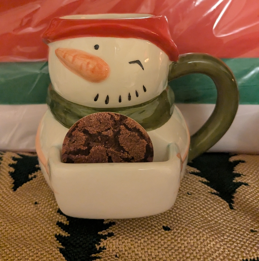 Threshold Snowman Mug with Red and Green Accents